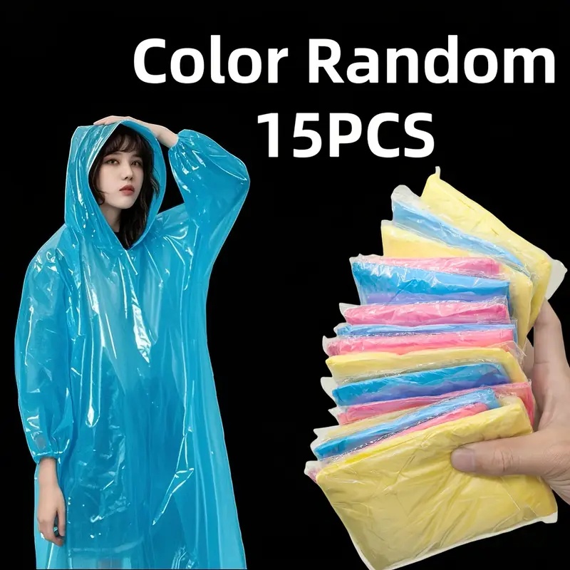 Yellow Cycling Gear - Poncho de lluvia transparente desechable de