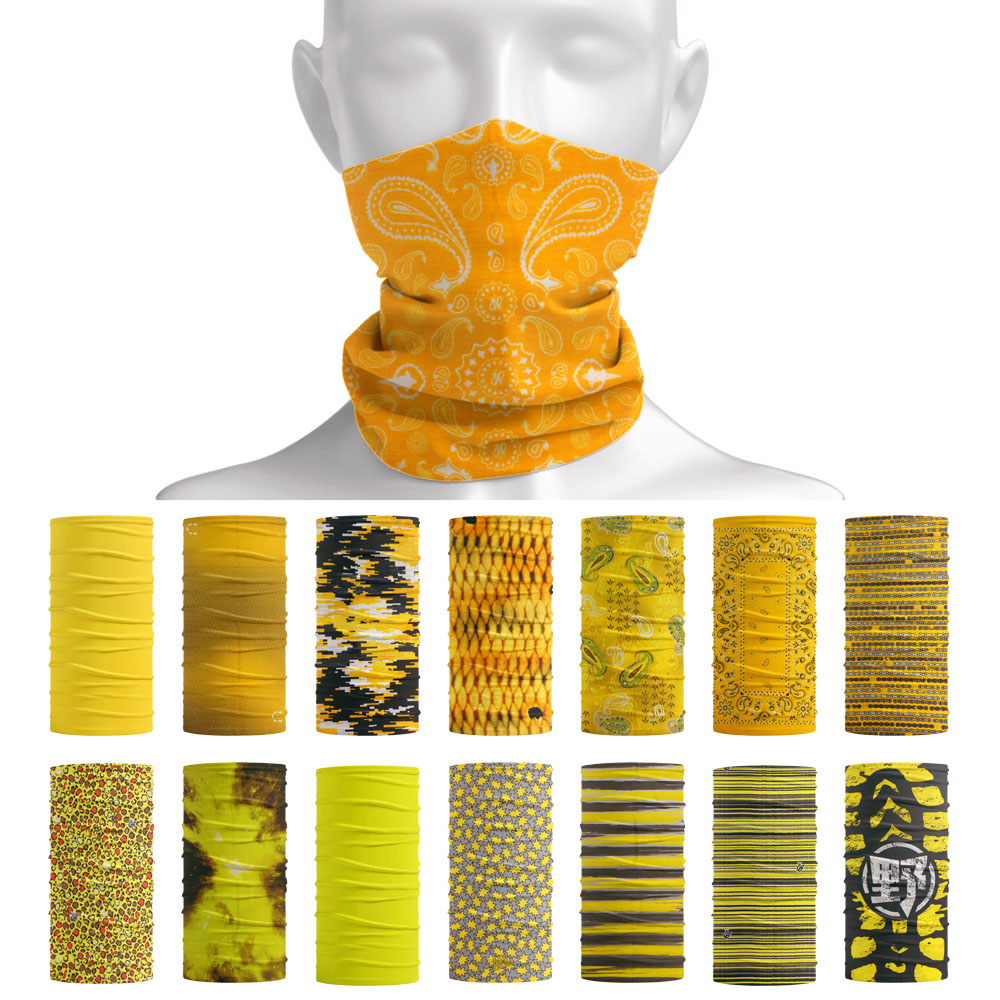 Yellow Cycling Gear - Pañuelo de tubo de Color brillante