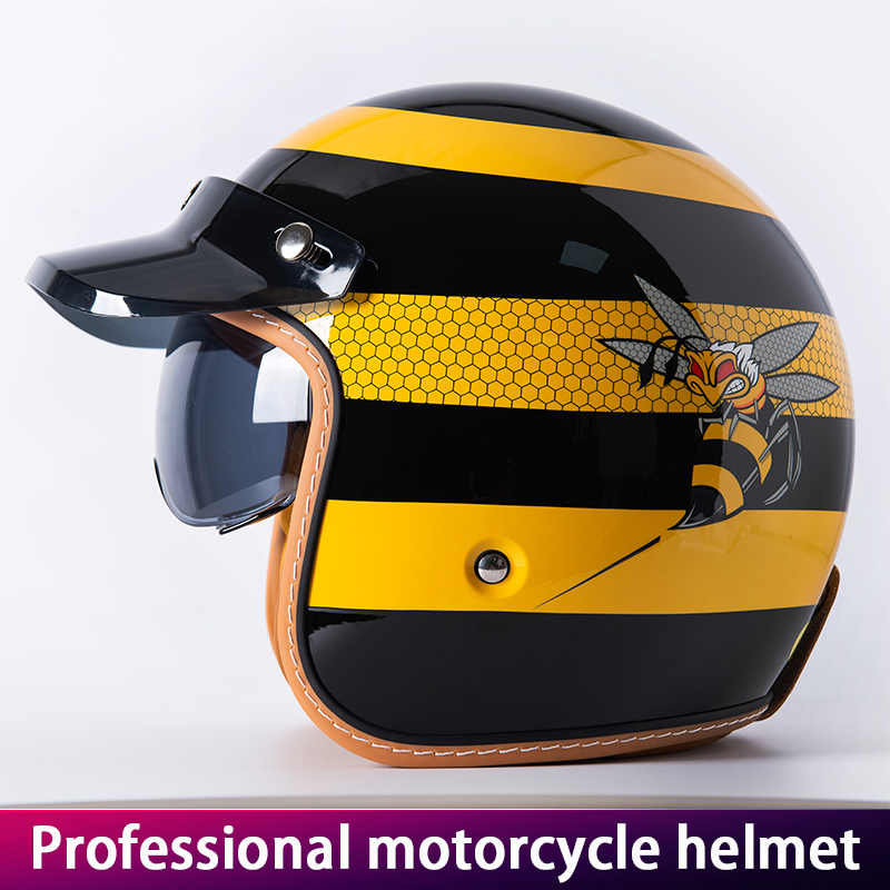 Yellow Cycling Gear - Nuevo casco de motocicleta Retro abeja