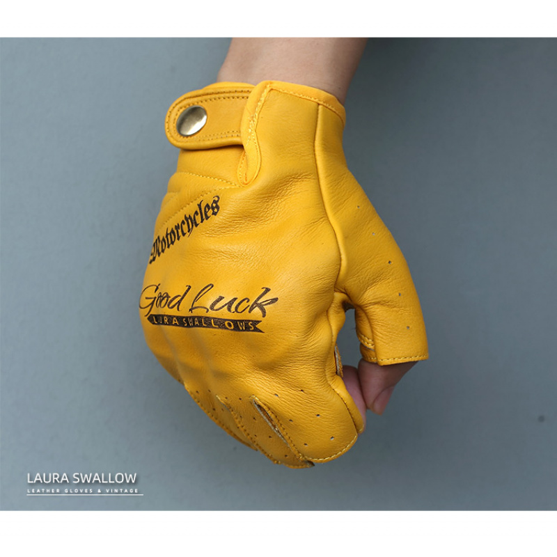 Guantes de moto de cuero vacun - Yellow Cycling Gear reseña y precio